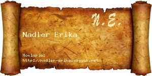 Nadler Erika névjegykártya